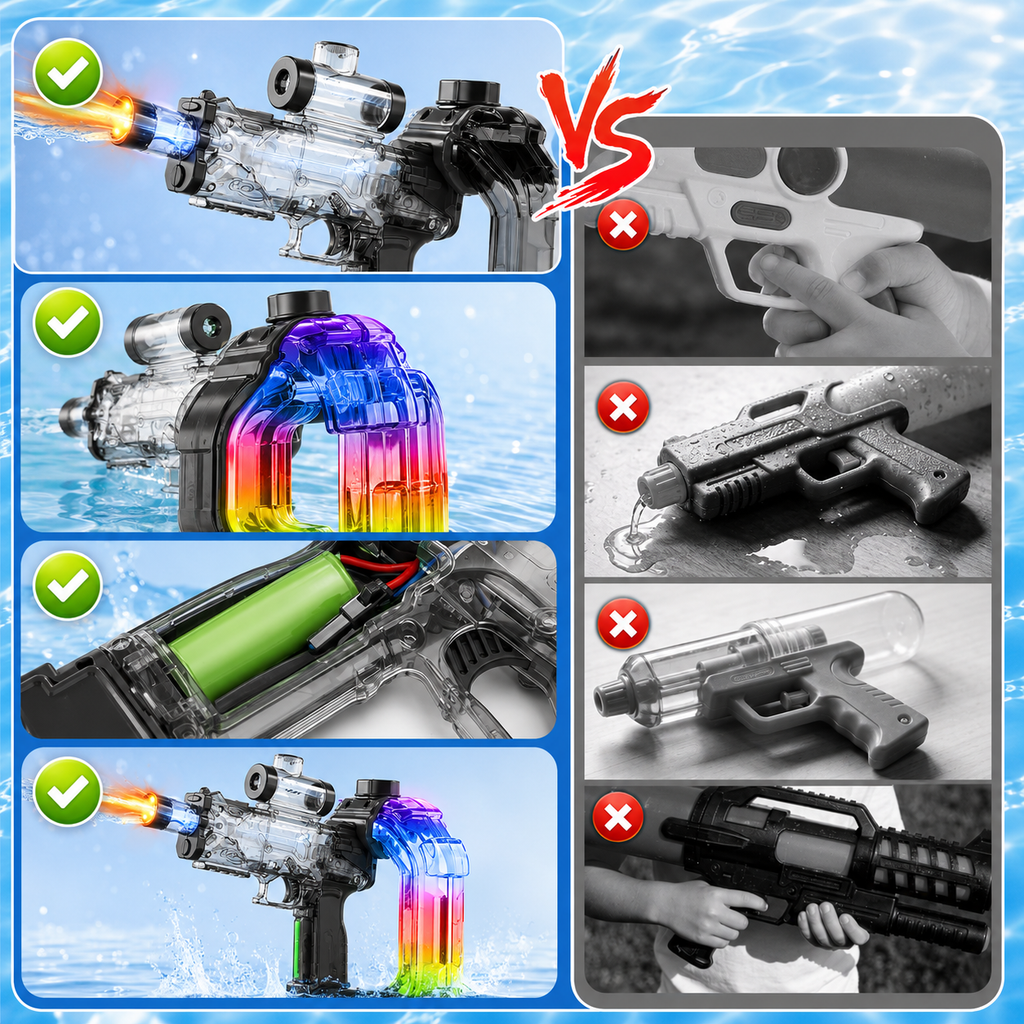 AQUASTRIKE™ LED ELECTRIC WATER BLASTER – RECHARGEABLE HIGH-PRESSURE WATER GUN FOR SUMMER FUN