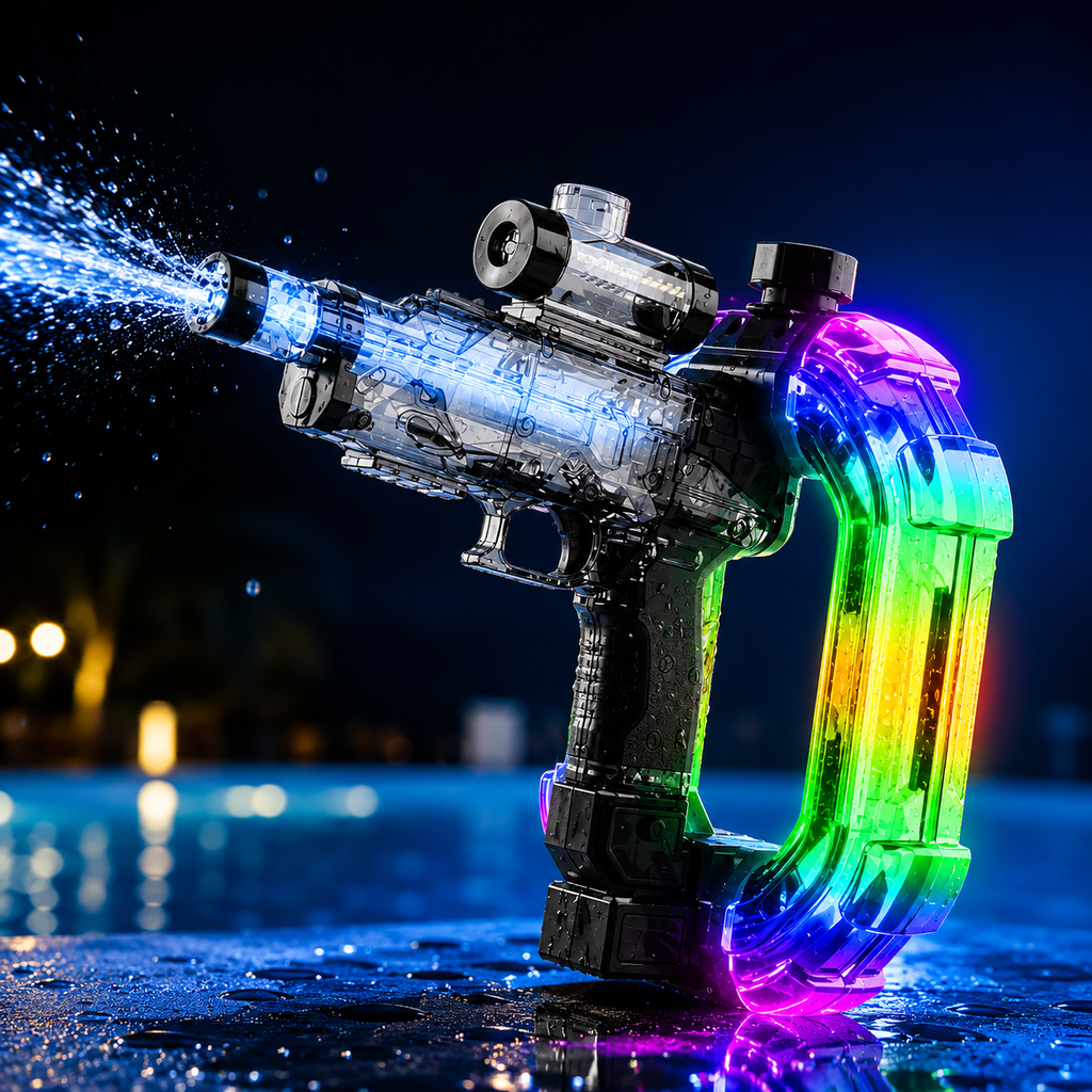 AQUASTRIKE™ LED ELECTRIC WATER BLASTER – RECHARGEABLE HIGH-PRESSURE WATER GUN FOR SUMMER FUN