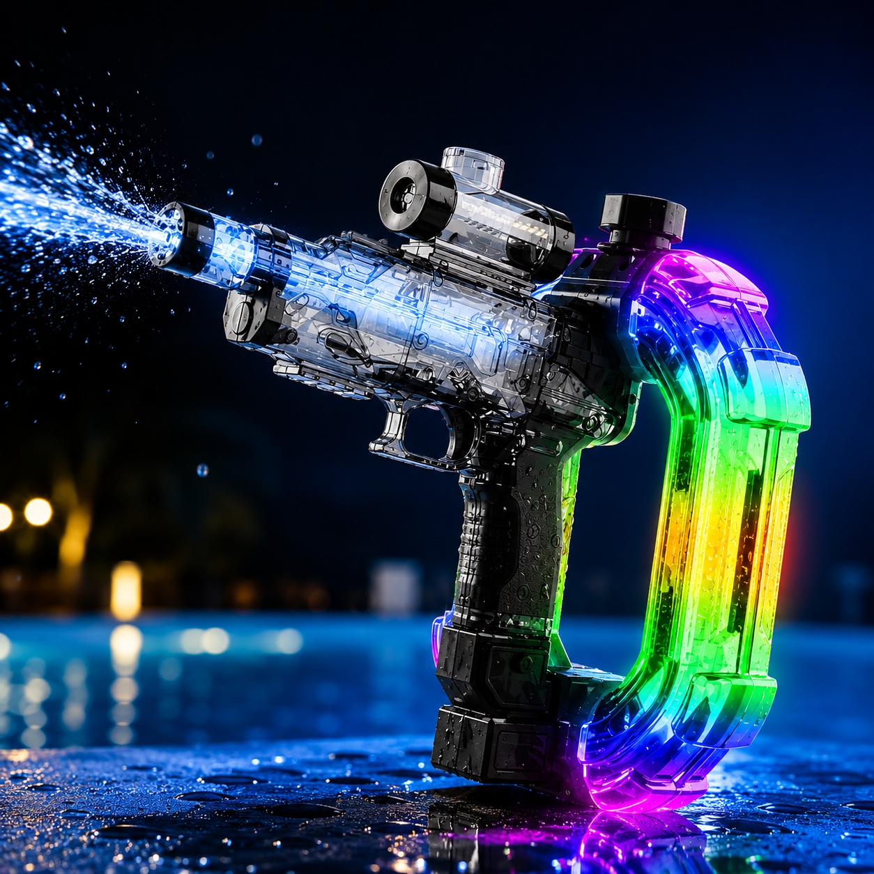 AQUASTRIKE™ LED ELECTRIC WATER BLASTER – RECHARGEABLE HIGH-PRESSURE WATER GUN FOR SUMMER FUN